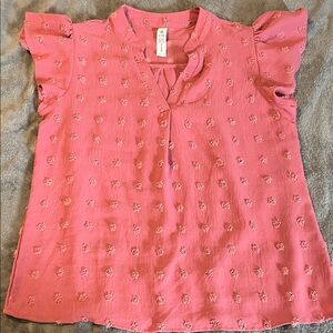 Pink Ruffled Sleeve Top
